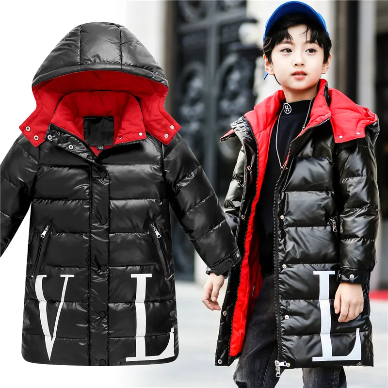 

Mikarause Kids Winter Jacket White Dark Down Boy winter clothes Girls thick Long Down Park winterjas meisje Warm Coat snowsuit