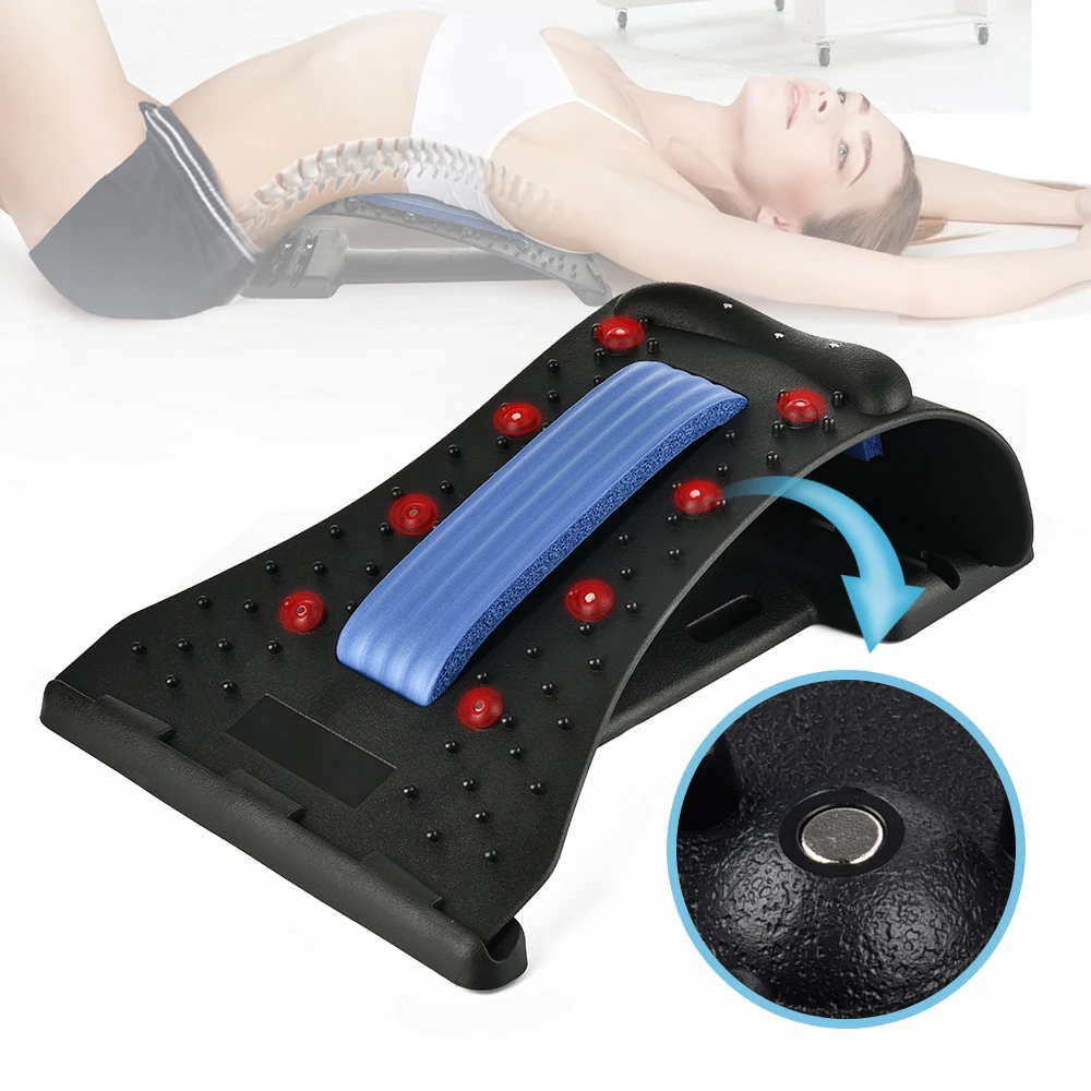 Neck & Shoulder Stretcher Neck Adjustable  Traction Fitness Massage Board Back Massager Stretch Relax Lumbar Support Waist Spine