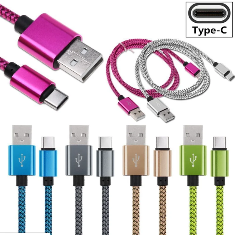 1 м металлический и нейлоновый USB кабель type-C для телефона huawei Psmart 2019 P Smart Plus Z
