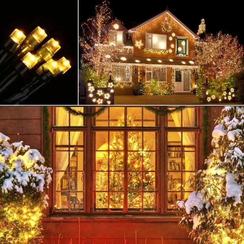 50-300 светодиодный Сказочный светильник на солнечной батарее, Рождественская уличная гирлянда, светодиодный светильник в полоску, уличный водонепроницаемый светильник для сада и свадьбы