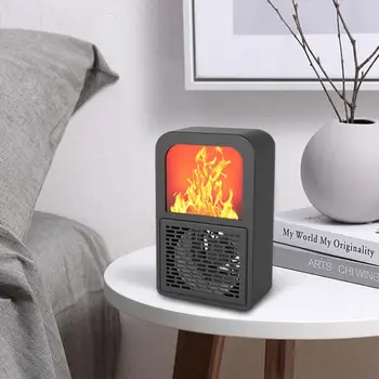 

Electric Heater Fan 220V Fireplace Flame Desktop Office Warmer Heating Mini Plastic 400W Winter Portable Home Appliance Dropship