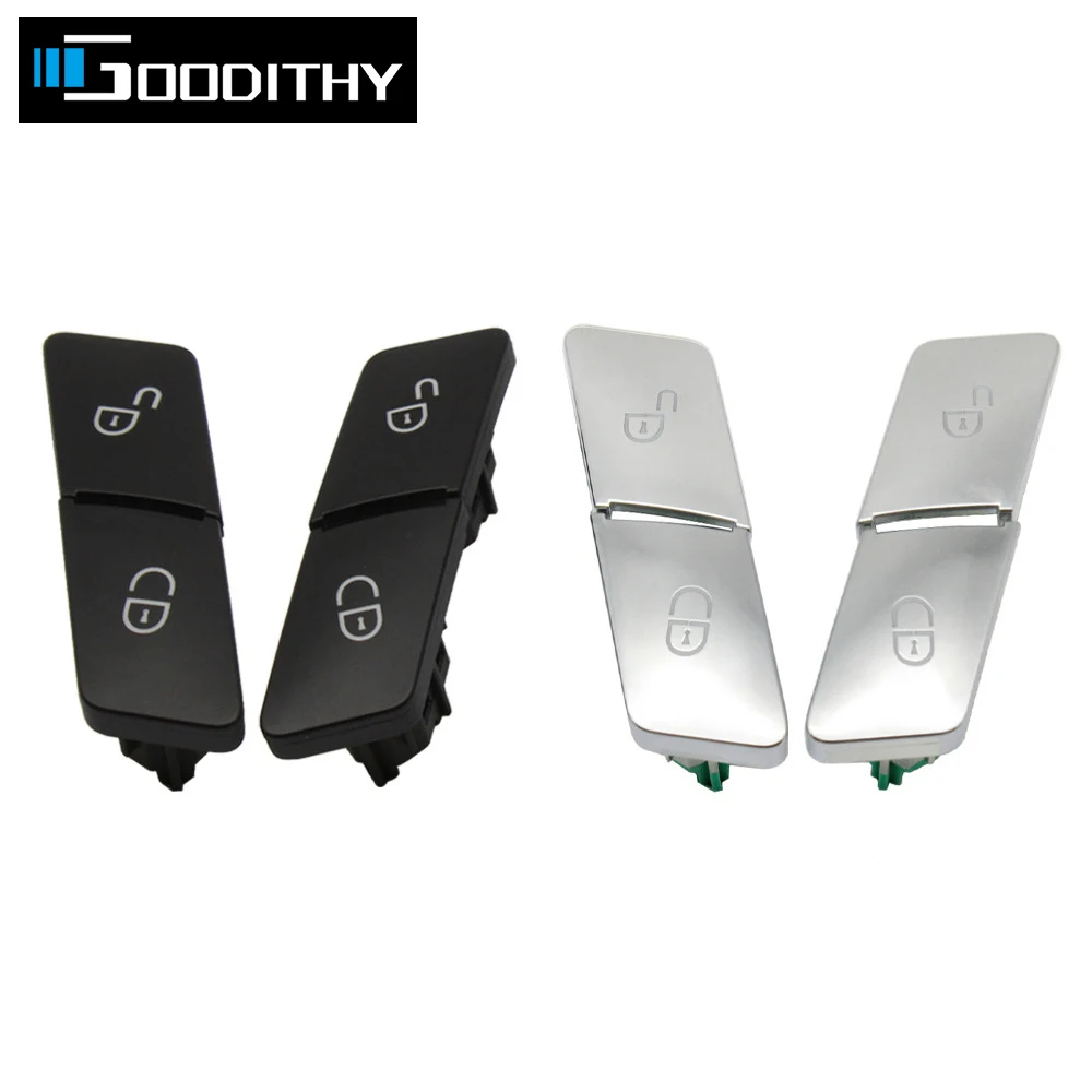 Car-Chrome-Silver-Black-Door-Lock-Unlock-Switch-Button-For-Mercedes ...