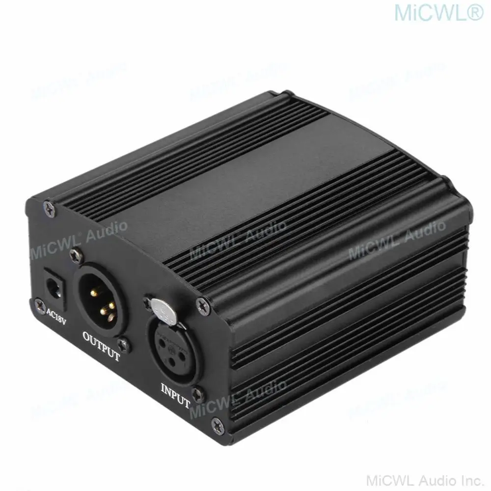XLR 3Pin 48В фантомный источник питания для конденсаторного микрофона US Euro Au UK 100В