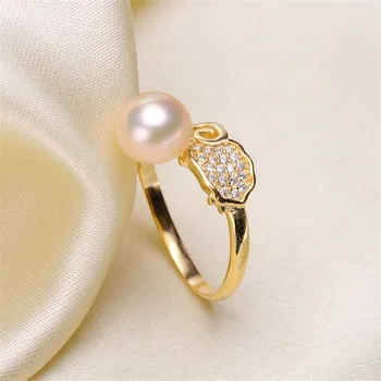 

Trendy style 925 Silver Pearl Ring Finger Ring Adjustable Resizable Ring Findings and Component Jewelry Part Fitting Accessorie