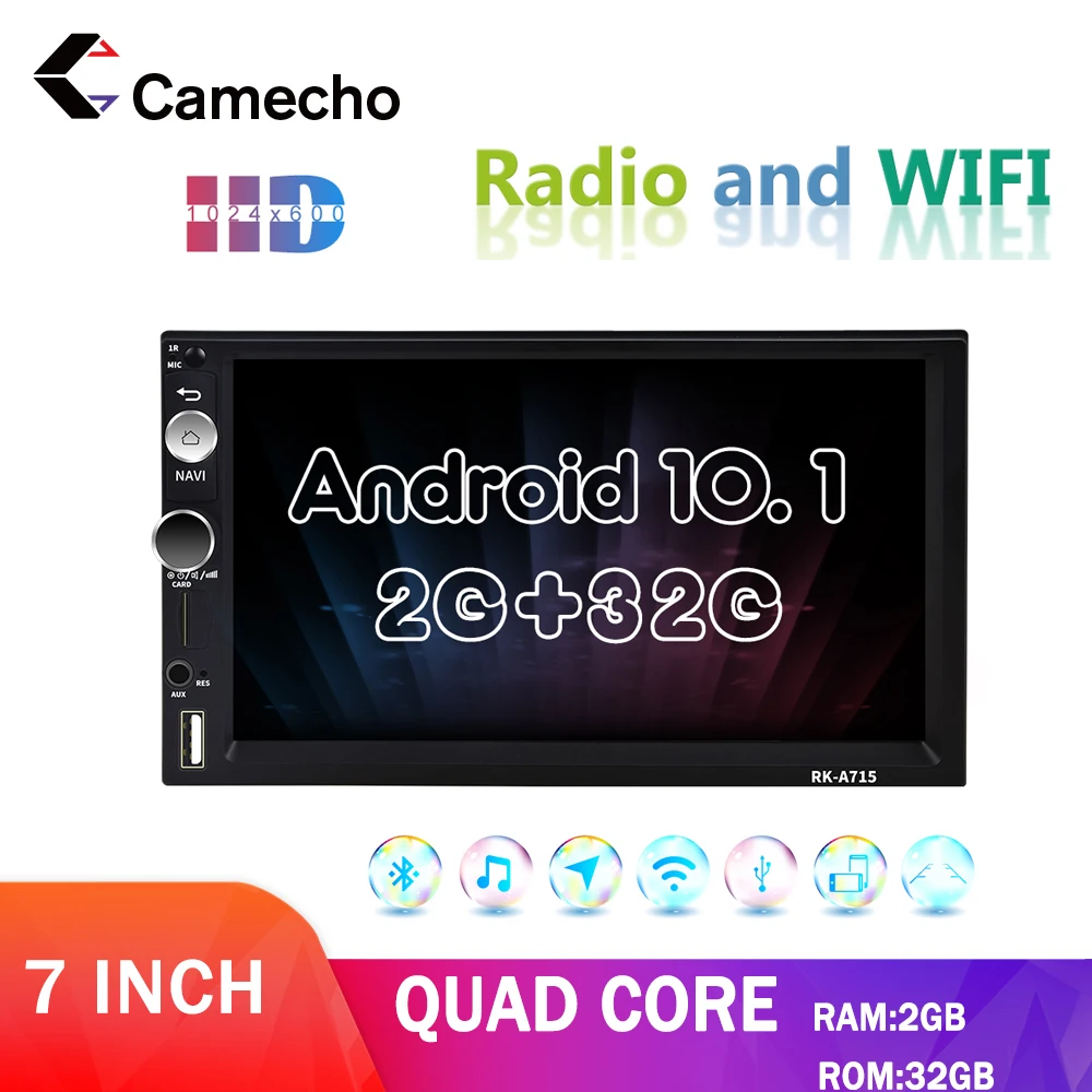 Автомагнитола Camecho 7 дюймов 2 din с Bluetooth | Автомобили и мотоциклы