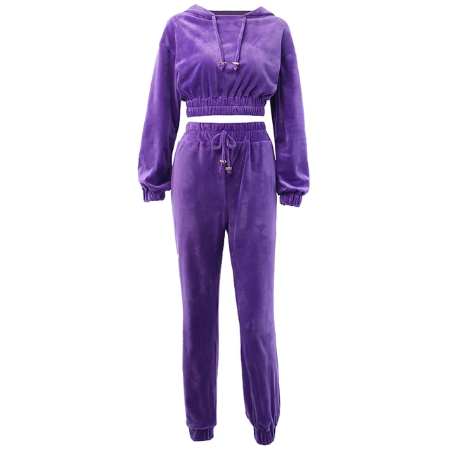 light purple velvet tracksuit