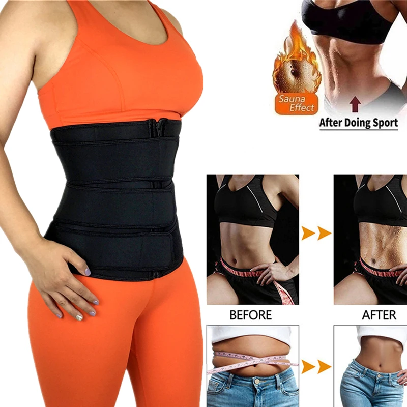 best shapewear for women Colombianas Fajas Logo Print Waist Trainer Sweat Belt Body Shaper Corset Neoprene Sheath Shapewear Workout Lose Weight Girdles thong shapewear