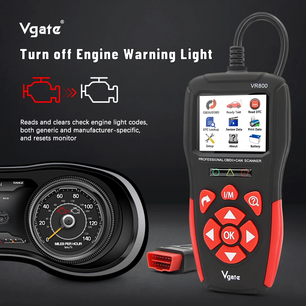 Vgate VR800 OBD2 Scanner Car Code Reader Scan Tools Automotive OBD 2 Diagnostic Auto Tool PK KW850 ELM327 V1 5 4