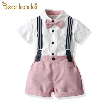 

Bear Leader Summer Style Baby Boy Clothing Set Solid Newborn Infant Clothing 2pcs Short Sleeve T-shirt Suspenders Gentleman Suit