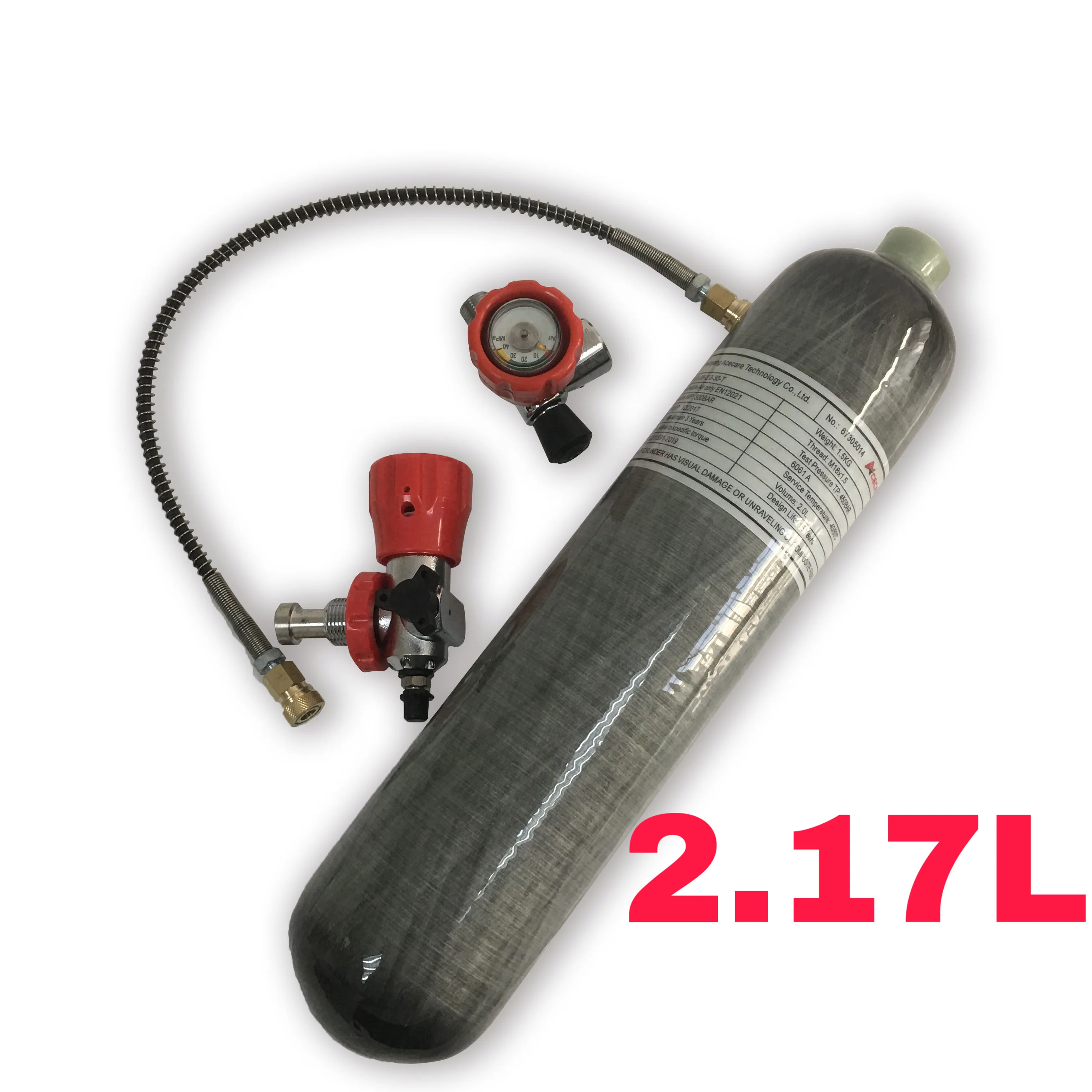 2.17L Acecare 2L/2.17L акваланг бак Pcp воздушный бак 4500psi ВВС Кондор Pcp воздушная винтовка Hpa страйкбол Воздушный пистолет 300 бар углеродное волокно цилиндр - Цвет: 2.17L