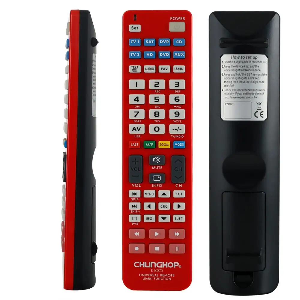 Новый универсальный пульт дистанционного управления 8 в 1 для ТВ CBL SAT VCR DVD AMP Chunghop