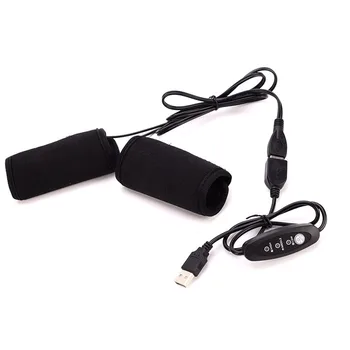 

1 Pair Cycling Warm Winter Fast Motorcycle Handle Removable Mountain Bike USB Interface Temperature Control Switch Heating Grip