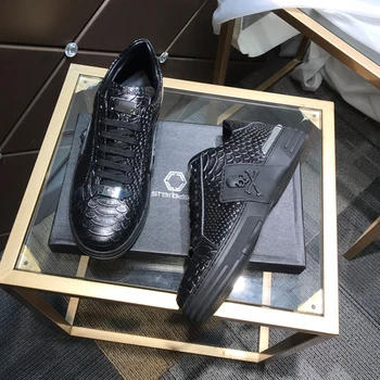 

Starbags PP men's shoes Italian skull logo latest mixed color rivet men's shoes advanced leather avantgarde counter high quality