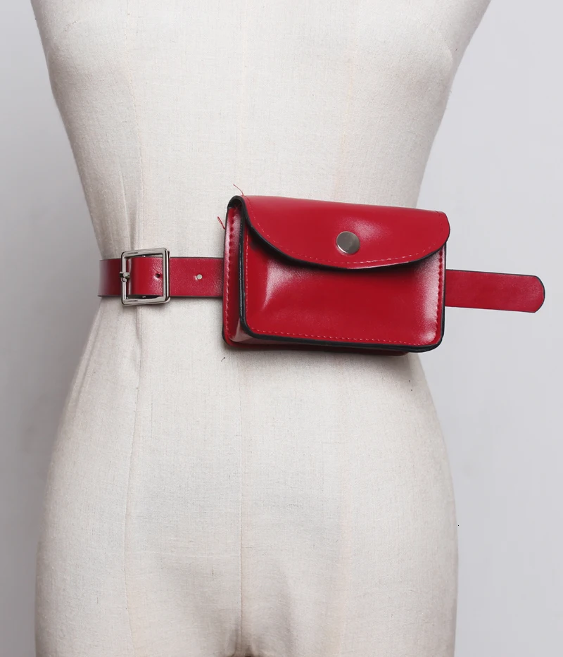 [EAM] мини-сумка из искусственной кожи, прошитая, длинный, широкий пояс, индивидуальная Женская Новая мода, подходит ко всему, Осень-зима, 1B378 - Цвет: red
