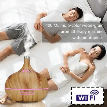 

400ml WiFi Aromatherapy Essential Mute Durable Colorful Flash Night Light Oil Diffuser Timing Ultrasonic Air Humidifier