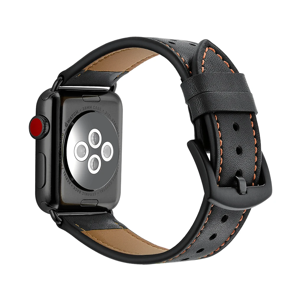Модный ремешок синего цвета для часов iwatch 5 4 3 2 1 для Apple Watch кожаный ремешок 42 мм 38 мм 40 мм 44 мм