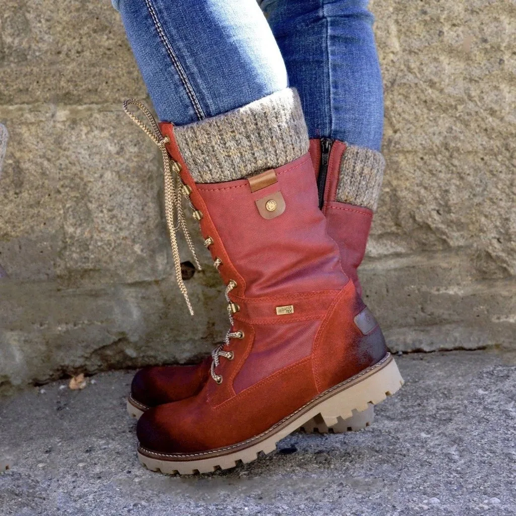 Litthing Basic Women Mid-Calf Boots Round Toe Zip Platform Decor Female Shoes Fur Plush Insole Winter Boots Women Plus Size
