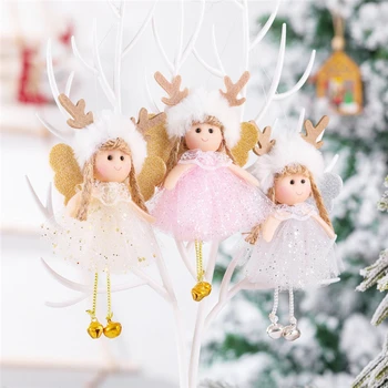 

Mesh Sequins Angel Doll Pendants Christmas Tree Decoration Hanging Ornaments Crafts Xmas New Year Party Wedding Home Decor 63288