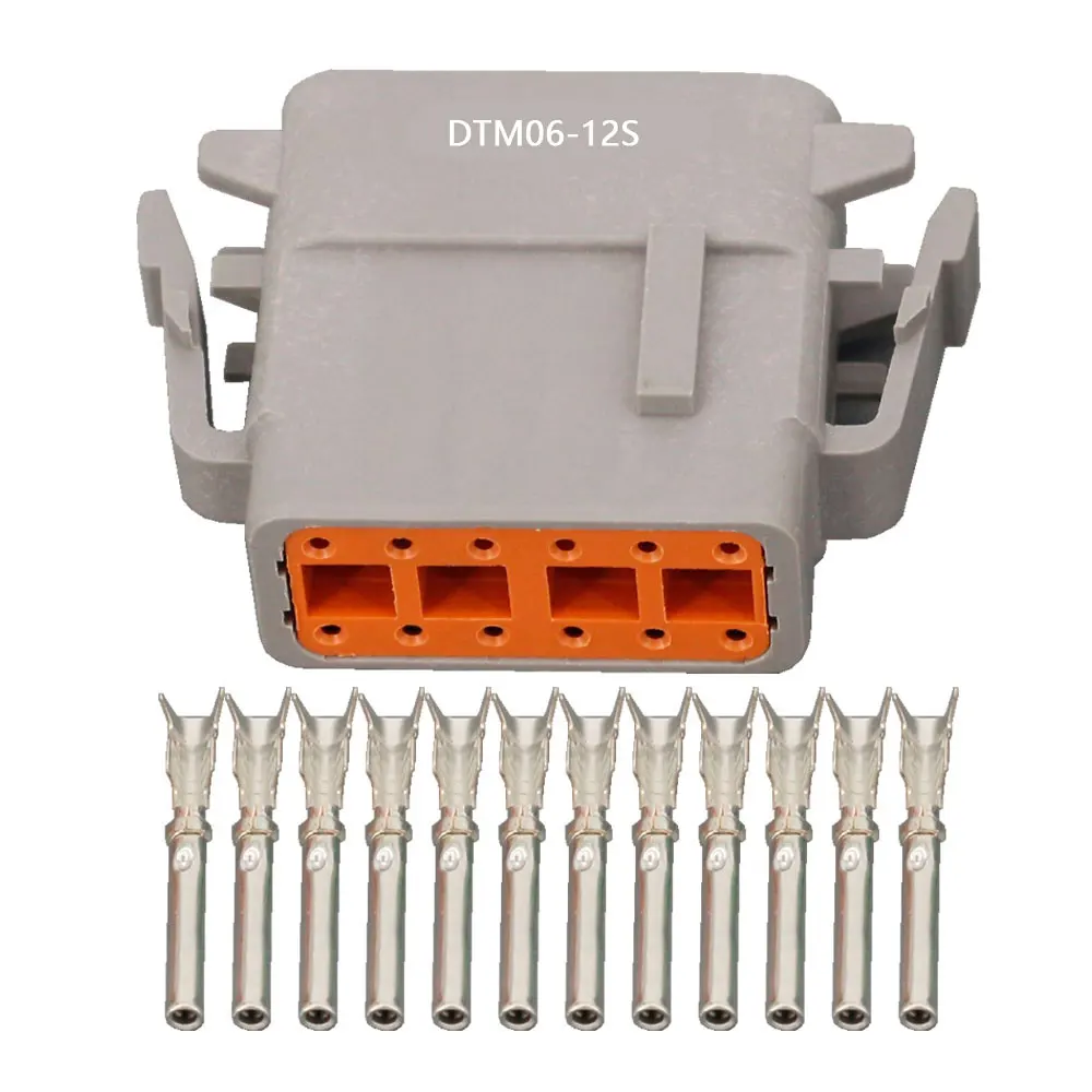 

1 Set DT Connector DTM06-12SB / DTM06-12SA 12 Pin Automotive Connector Heavy Truck Wiring Harness Plug