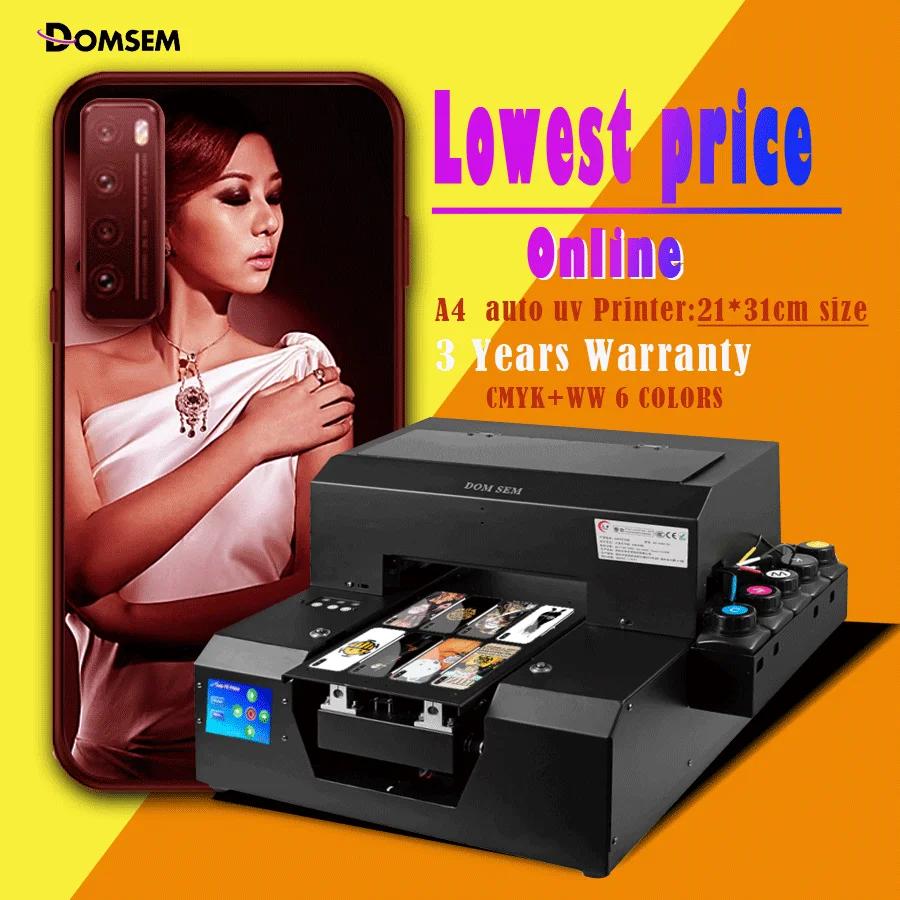 DOMSEM A4 uv led mobile phone case/usb card/golf ball flatbed printer wholesales price printing machine | Компьютеры и офис