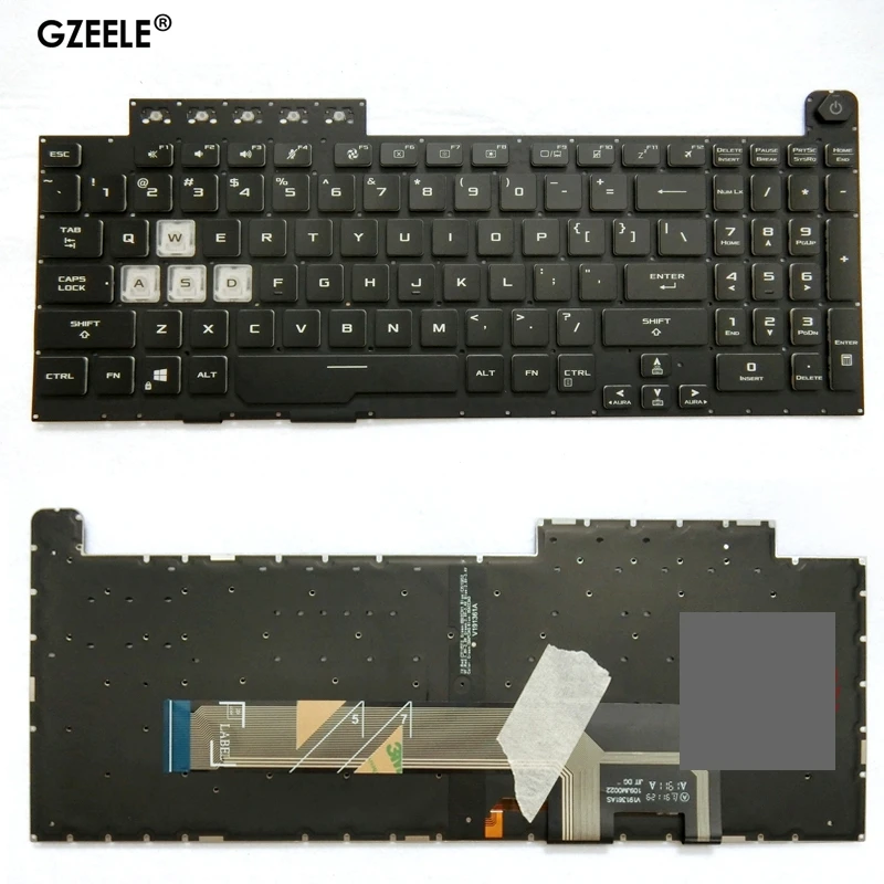 Teclado dos Eua para Jogos Asus Tuf A15 Fa506 Fa506iu Fa506ii F506ii Tuf A17 Fa706 F706ii Fa706iu Fx506 Fx506l Fx706 Fx706h