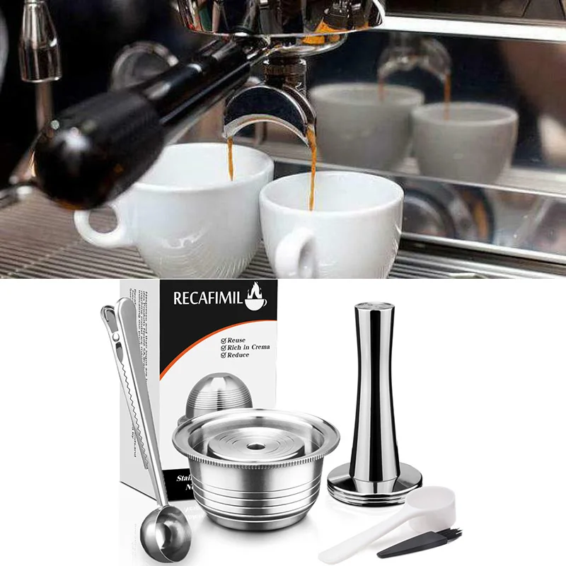 

230ml Stainless Steel Refillable Coffee Pods Capsules Fits For Nespresso Vertuo