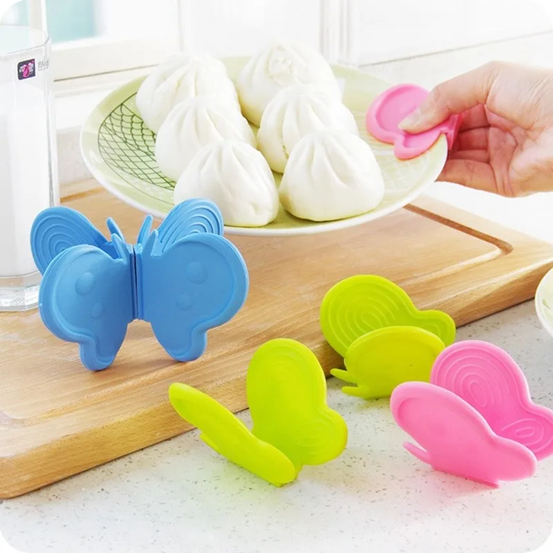 Cute Butterfly Silicone Oven Mitt Cooking Tool Silicone Clip Heat Insulation Non-slip Gadgets Plate Pot Holder 1PC Kitchen Tool