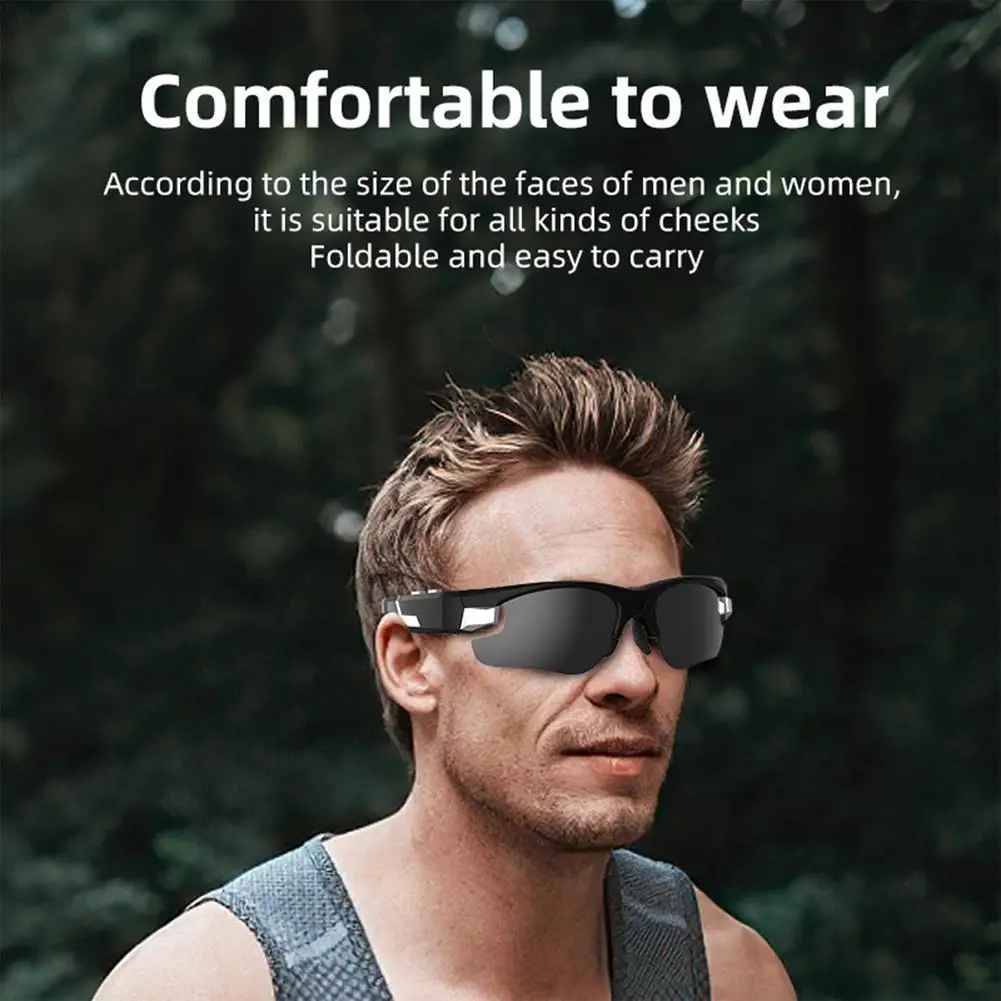 Gafas de sol deportivas inteligentes, lentes de conducción ligeros, HD, 1080P, grabadora de Audio y vídeo, compatible con tarjeta TF de 256G, cámara DVR DV - Imagen 5