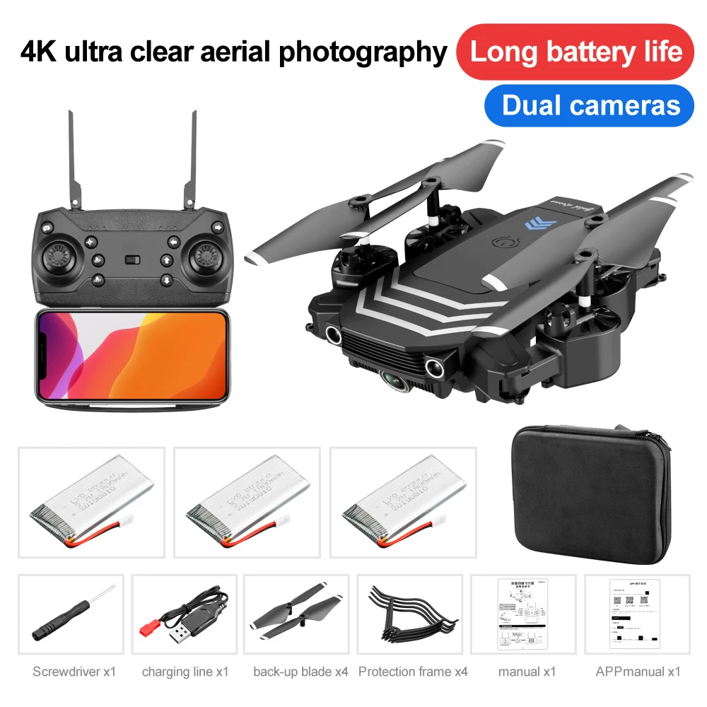 LS11 RC Drone 4K Professional 1080P camera HD Wifi fpv Optical Flow Foldable Quadcopter Selfie Photography Dron Toys for boys dji phantom 3 advanced remote control RC Quadcopter