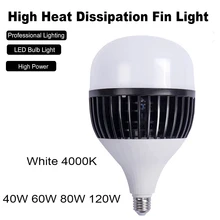 High Power Professional Lighting Electrophoresis Hight Heat Dissipation Fin Lamp Aluminum E27 LED Bulb Light 40W 60W 80W 120W
