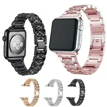 Смарт-часы ремешок для наручных часов Нержавеющая сталь браслет ремешок для наручных часов Apple Watch Series 5 4, версия 1, 2, 3, ремешок для наручных часов IWatch 38/40 мм/42 44 мм
