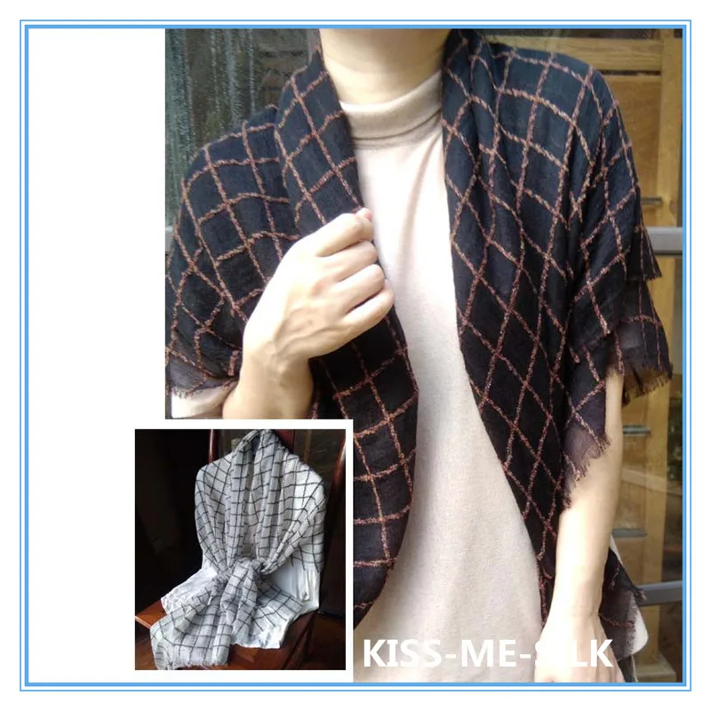 

KMS High-density classic yarn-dyed plaid cashmere wool scarf shawl large long scarf shawl 100*200CM/160G