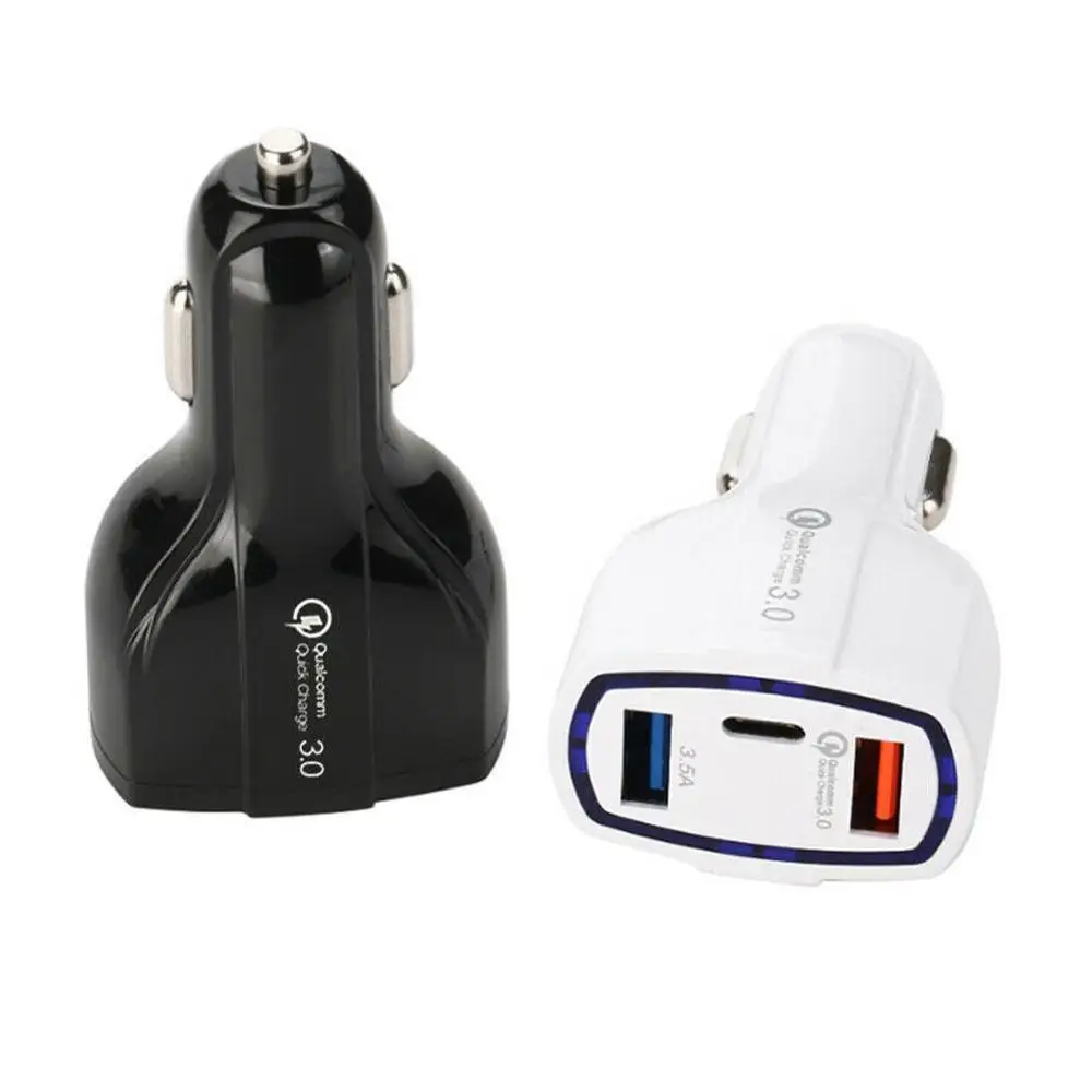 QC 3 0 USB C автомобильное зарядное устройство с портами Быстрая зарядка быстрое для