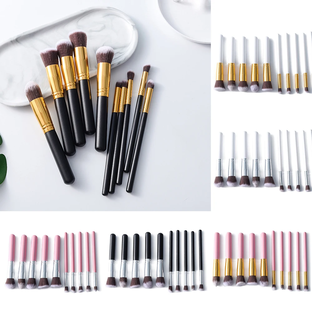 

10Pcs/Set Makeup Brushes Set Profesional Foundation Blusher Eyeshadow Lips Makeup Brush Cosmetic Tools Set Kit pincel maquiagem