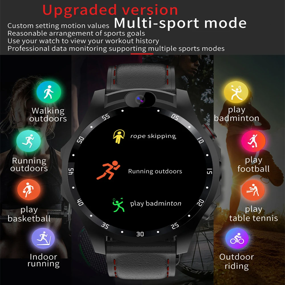 Смарт часы Kaimorui V9A 4G Android7.1 3G + 32G 1 56 дюймов HD дисплей Двойная камера мужские умные SIM