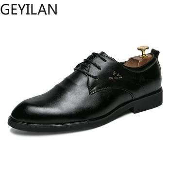 

New fashion men wedding leather comfortable shoes lace up anti slip casual footwear men oxfords men casual business shoes men