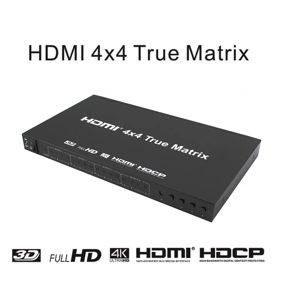 

1080P HDMI Matrix Switcher 4X4 4 In 4 High Definition Matrix HDMI 1.4 Support 4K 2K 3D TV Splitter Remote Control