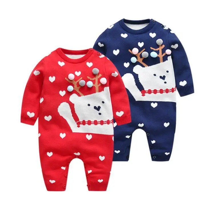 

2023 Cute Knit Rompers Baby Girls long sleeve Romper Outfit Clothes Newborn baby clothes Knitting Rompers Overalls boys Jumpsuit