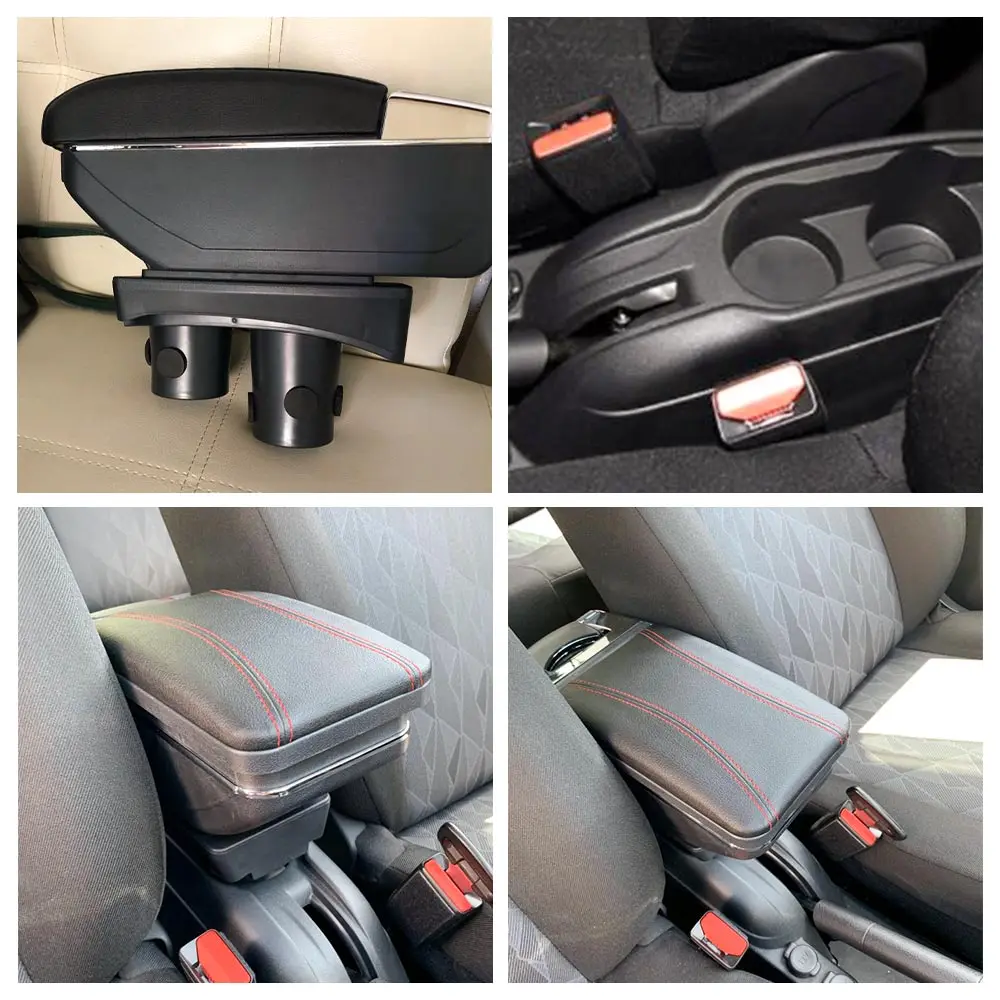Для peugeot 301 Citroen c Elysee 2012- автомобильный подлокотник коробка из искусственной кожи центральный контейнер коробка для хранения аксессуары для автомобиля