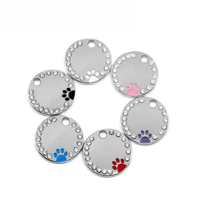 Custom Dog Tag Engraved Pet Dog Collar Accessories Personalized Cat Puppy ID Tag Paw Name Tags Pets Necklaces Pendant Anti-lost