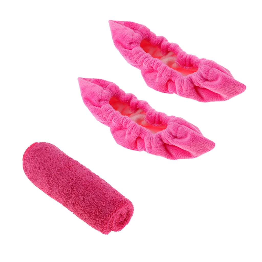  Ice Hockey Figure Skate Terry Blade Covers Soakers Guards Cleaner Pink 
