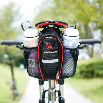 

Bicycle saddle bag double pocket water bottle bag waterproof MTB bicycle back seat bag reflective bicycle saddle bag tool bag