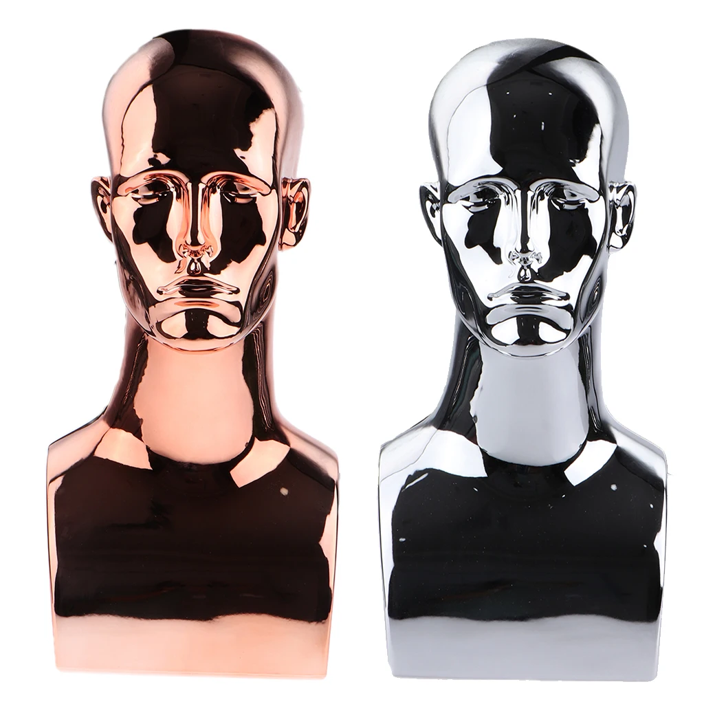 Male Mannequin Head Men Manikin Model with Shoulder Bust for Wigs Hats and Glasses Display Stand