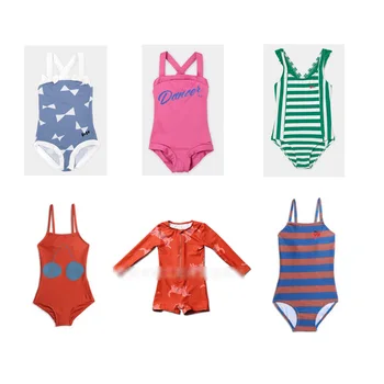 

ON Stock ! 2020 BRAND New Spring Summer Girls BOYS One Pieces SWIMWEAR Kids Print Beach Bikini Baby Child Fashion Swimsuits