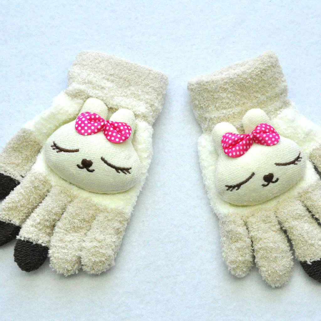Перчатки с рисунком панды, милые зимние теплые вязаные перчатки для взрослых, утолщенные милые перчатки с изображением животных wapiti# L