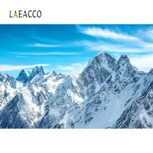 Laeacco – arrière plan pour photographie, paysage naturel de montagne, neige, ciel bleu, hiver 