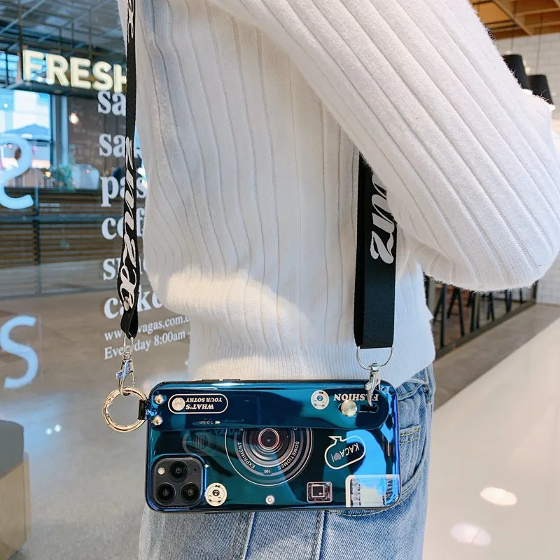 Для samsung S10 8 9 плюс S10 5G S7 S7edge Примечание 10 9 8 Pro M40 20 10 30С отсчетом, Blu-Ray камера ремешок на запястье для рельсового держателя чехол для телефона - Цвет: 4