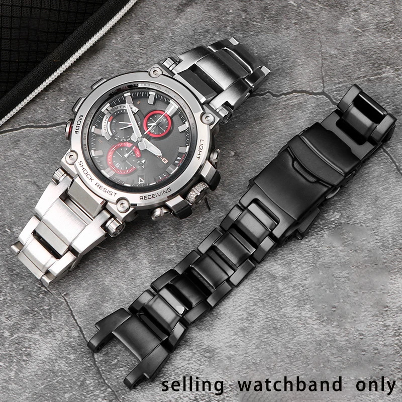 Cinturino Per Orologio In Acciaio Fine Per Cinturino In Metallo Casio G-Shock Mtg-B1000 Cinturino In Acciaio Solido Cinturino In Acciaio Inossidabile 