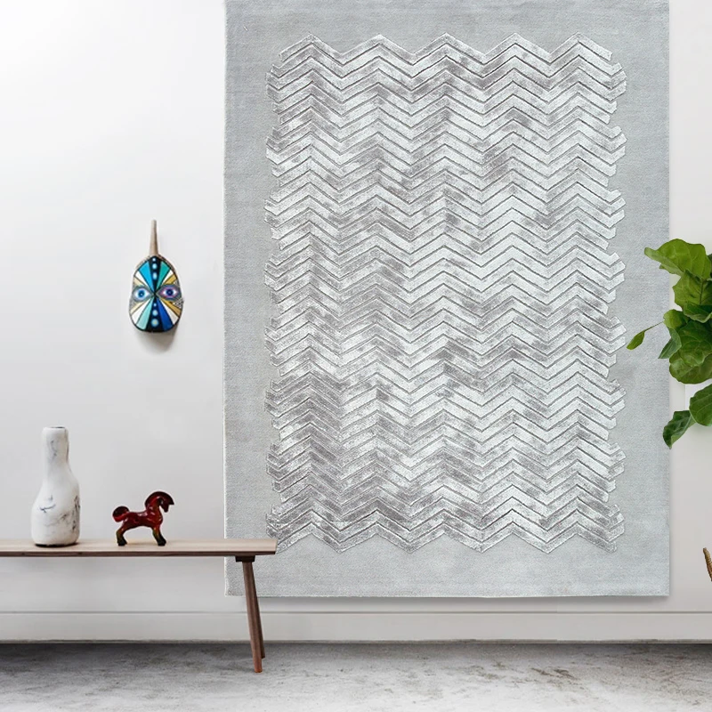 Классический серый декор прикроватный коврик, смешивание шерсти винтажный гостиной кофе Настольный коврик, 3D узор ковер