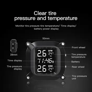 

Monitor System Tire Pressure LCD Digital Display Parts Replacement Wireless